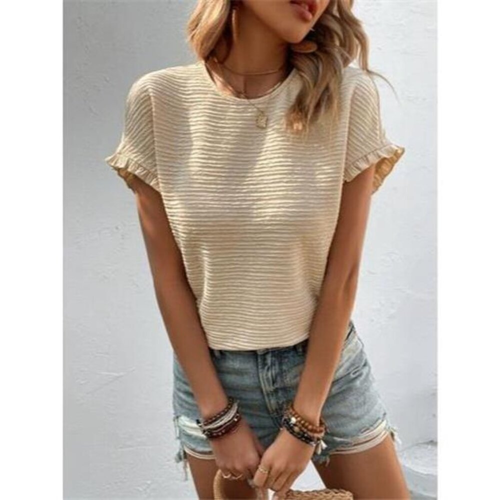 Textured Round Neck Blouse